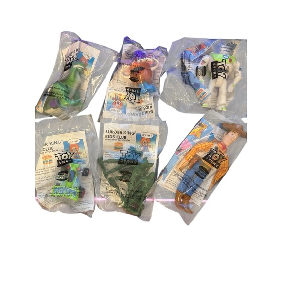 1995 Burger King Toy Story‎ Lot of 6 Sealed Toys Woody Buzz Rex RC Potato Head - Picture 1 of 7